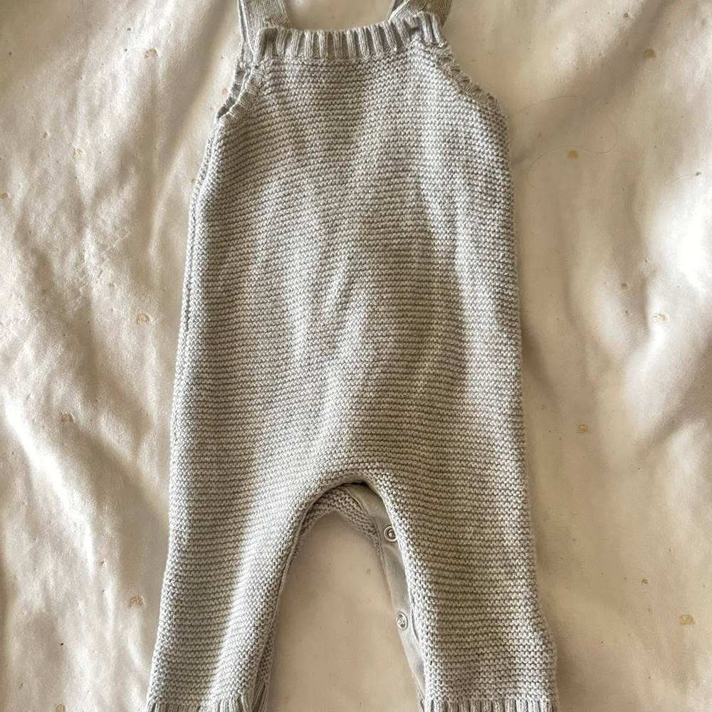 GAP Gray Cozy Knit Overalls